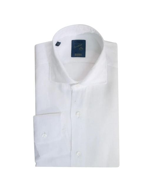 Barba Napoli White Buttoned Shirt for men