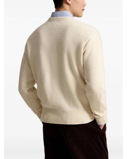Polo Ralph Lauren Natural Logo-Embroidered Crew-Neck Sweater for men