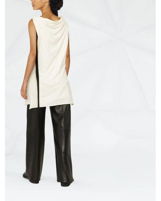 Rick Owens White Draped Organic Cotton Tunic