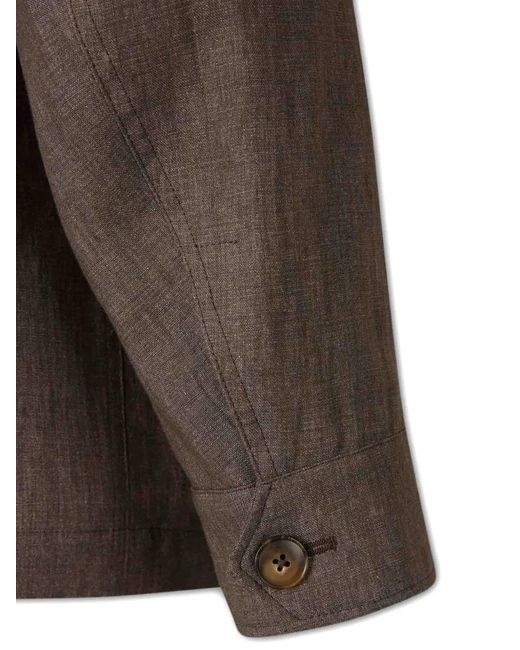 Chaqueta Con Bolsillos Con Solapa Canali de hombre de color Brown