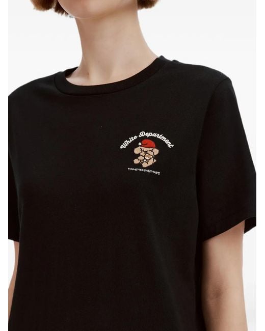 Chocoolate Black Graphic-Print Cotton T-Shirt