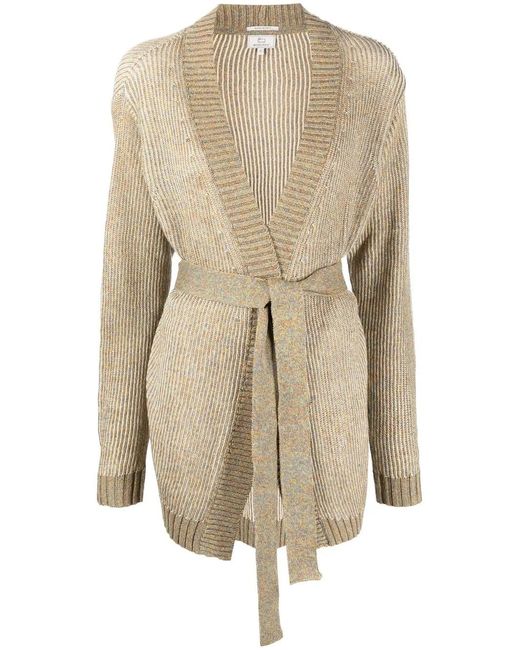 Woolrich Natural Tie-Fastening Knitted Cardigan