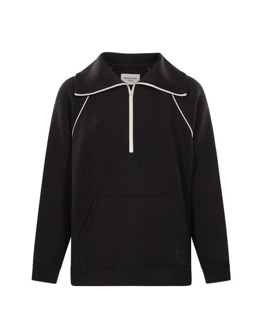 Weekend by Maxmara Black Piped Half-Zip Sweater