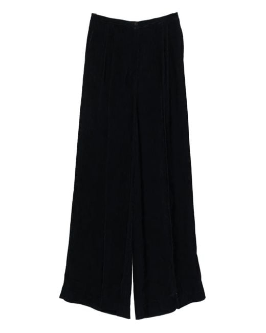 Forte_forte Black Pleated Wide-Leg Trousers