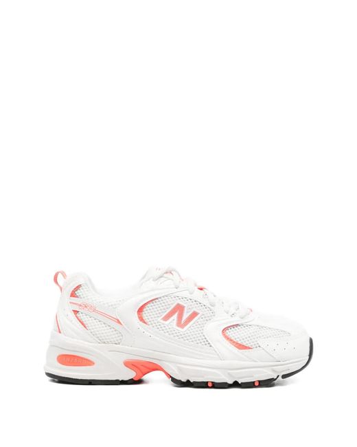 New Balance White Logo-Detail Sneakers