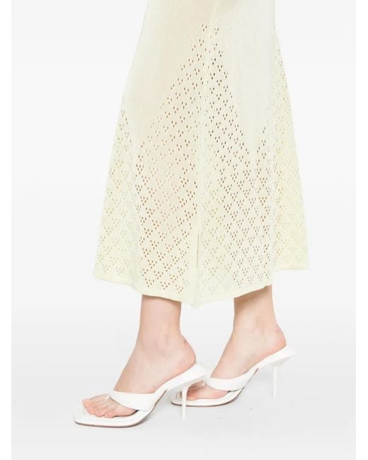 Paris Georgia Yellow Amelia Openwork Midi Skirt