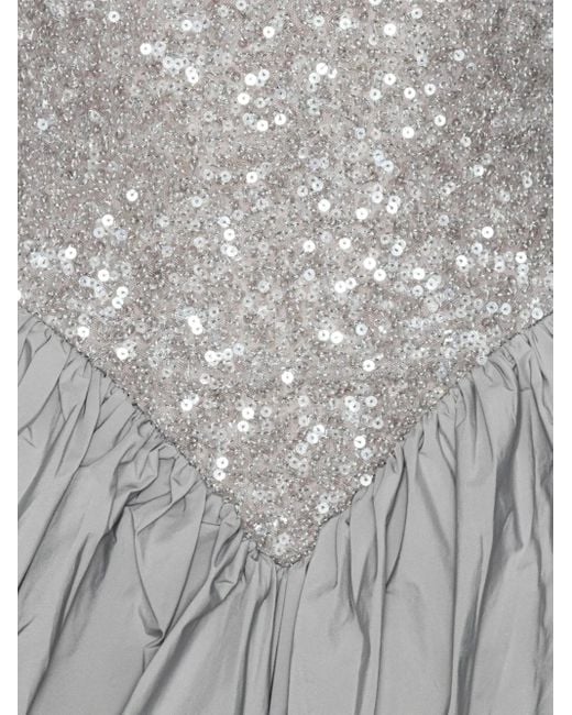 ROTATE BIRGER CHRISTENSEN スパンコールトリム ミニドレス Gray