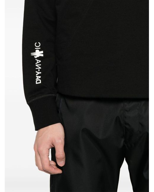 3 MONCLER GRENOBLE Black Embossed-logo Cotton Sweatshirt for men
