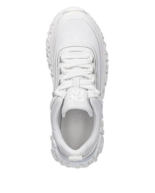 DKNY White Logo-Embossed Sneakers