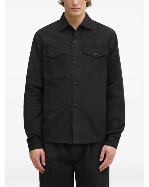 No Problemo Black Chest-Pocket Shirt for men