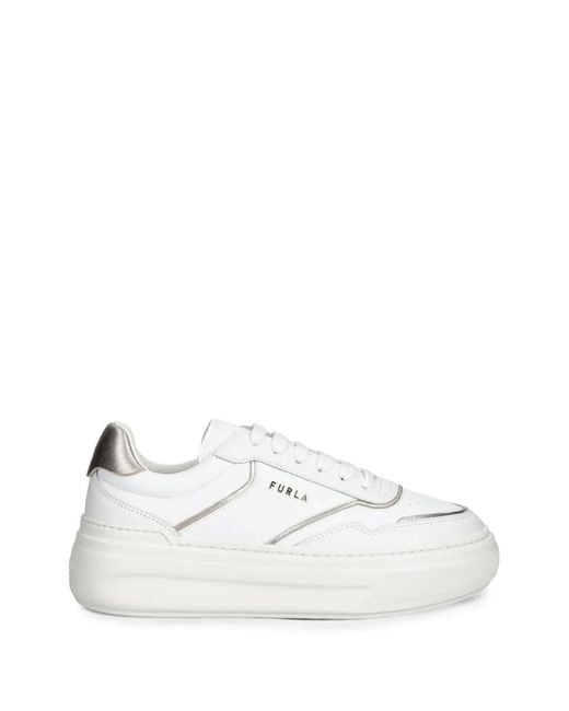 Furla White Leather Sneakers