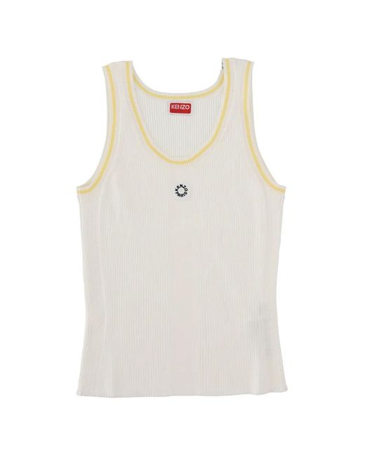 KENZO Geribbelde Top in het White