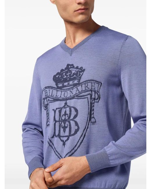Billionaire Blue Silk Pullover for men
