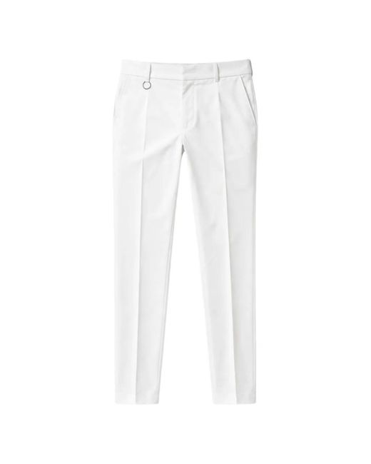Paolo Pecora White Ring-Detail Tailored Trousers for men