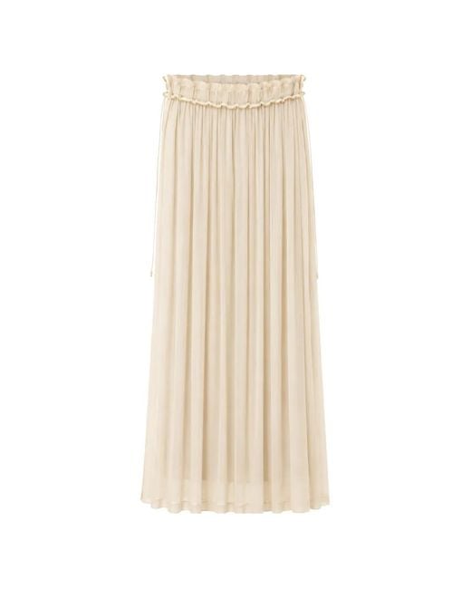 Jucca Natural Drawstring Ruffled Skirt