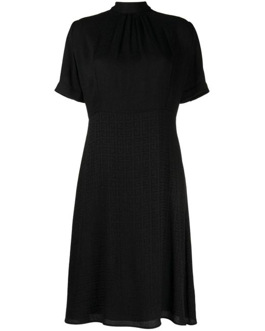 Givenchy Black 4g-jacquard Silk Midi Dress