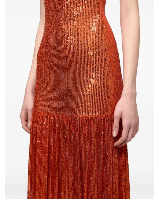 Atu Body Couture Red Sequin-Embellished Maxi Dress