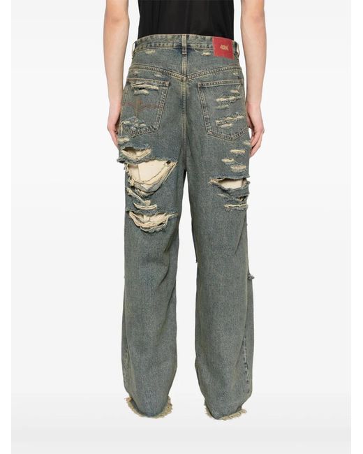 424 Gray Ripped Jeans for men