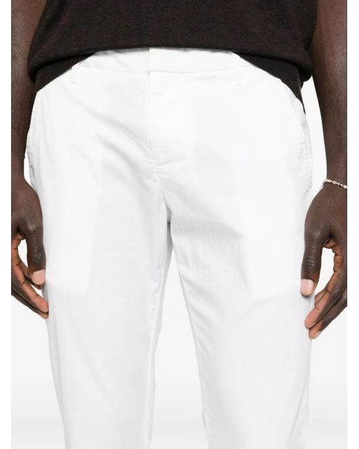 Dondup White Belt-Loop Trousers for men