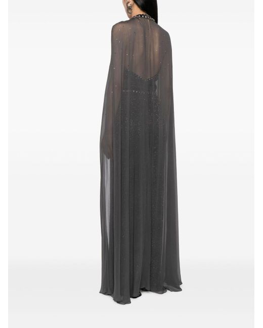 Jenny Packham Gray Mariella Sequinned Layered Silk Jumpsuit