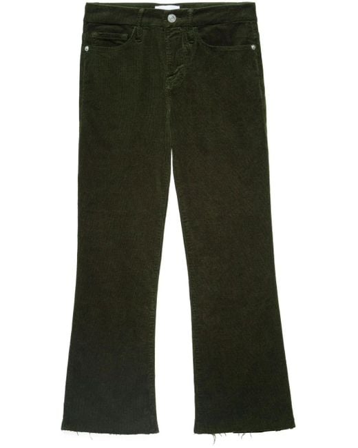 FRAME Green Le Crop Flared Cropped Jeans