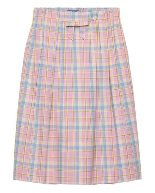 Prada チェック スカート Pink