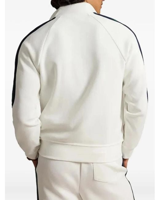 Polo Ralph Lauren White Logo-Embroidered Side-Stripe Jacket for men