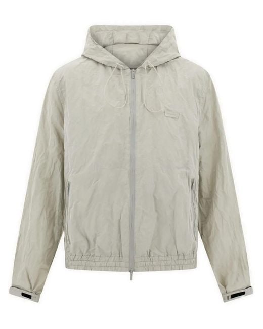 Ferragamo Beiger Blouson Mit Kapuze in Gray für Herren