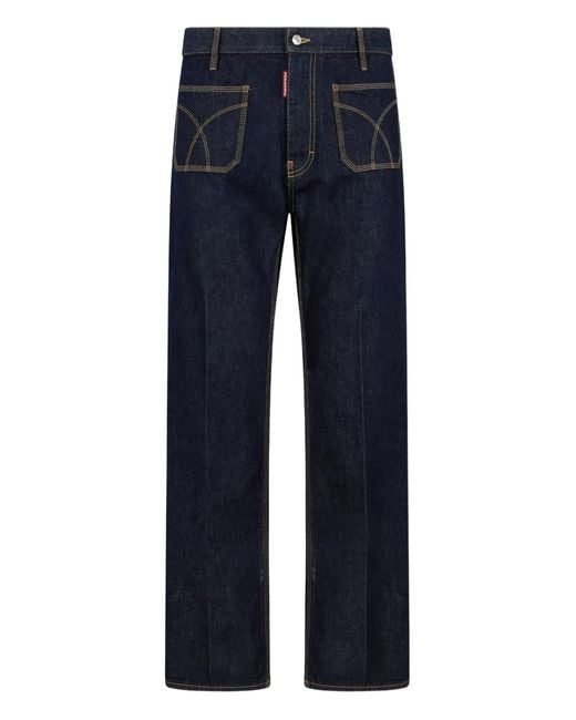 DSquared² Blue Dark Wash 70's Pant Jeans for men
