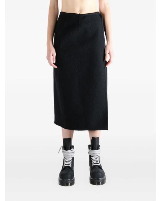 Rier Black Wool Midi Skirt