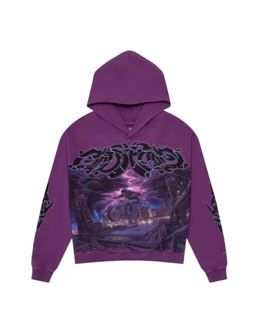 Godspeed Purple Graphic Hoodie for men