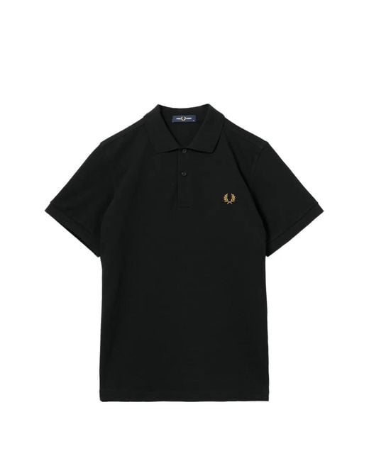 Fred Perry Black Logo-Embroidered Polo Shirt for men