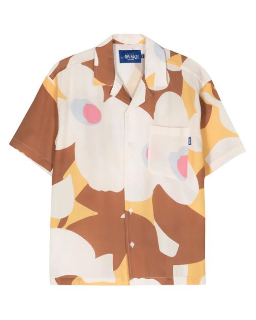 AWAKE NY Pink Floral-Print Short-Sleeve Shirt for men
