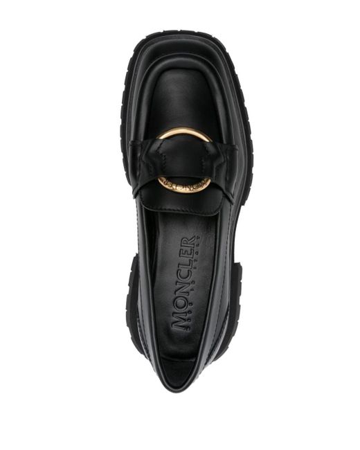 Moncler Black Bell Loafer aus Leder