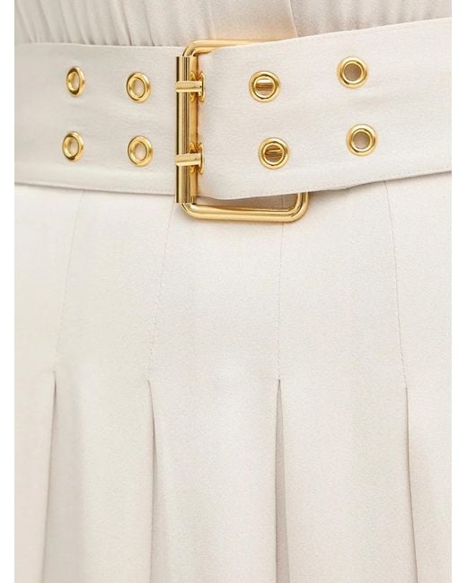 MARCIANO BY GUESS White Polo-Collar Pleated Midi Dress