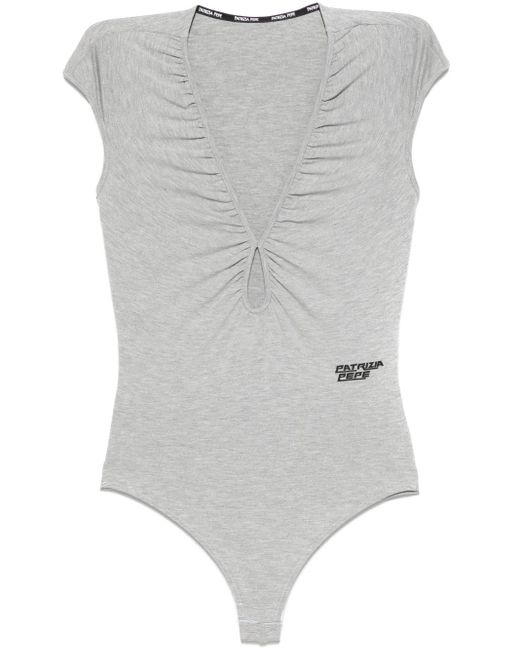 Body Con Scollo Profondo A V di Patrizia Pepe in Gray