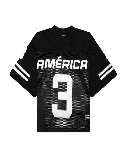 Willy Chavarria Black Mesh-Panel Football Jersey for men