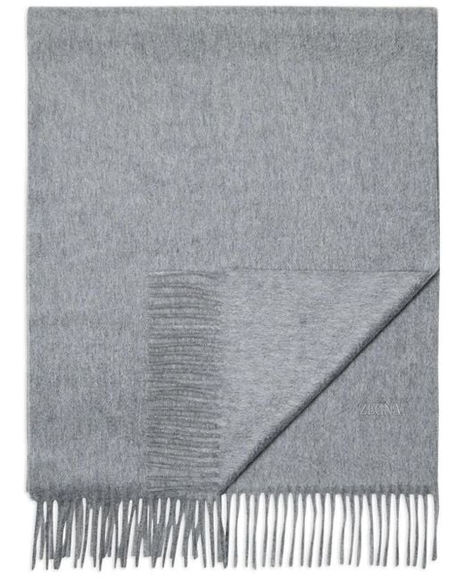 Zegna Gray Oasi Cashmere Scarf for men