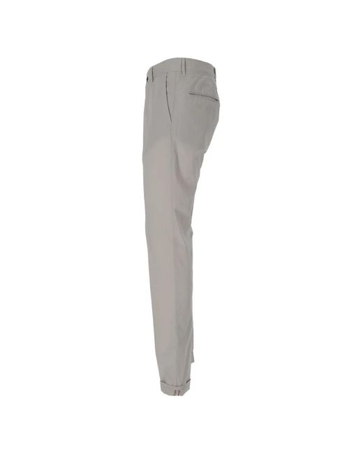 Incotex Gray Turn-Up Cuff Chinos for men