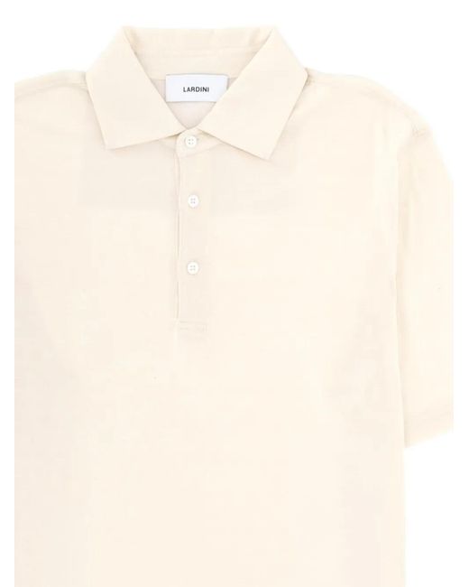 Lardini White Buttoned Polo Shirt for men
