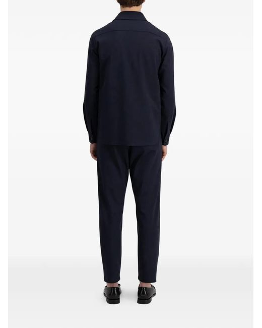 Harris Wharf London Blue Pocket Shirt Jacket for men
