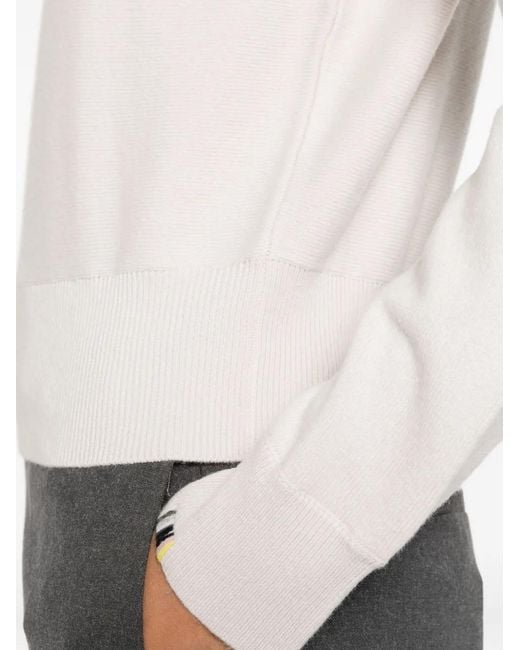 Extreme Cashmere White Ribbed-Cuff Cashmere Jumper
