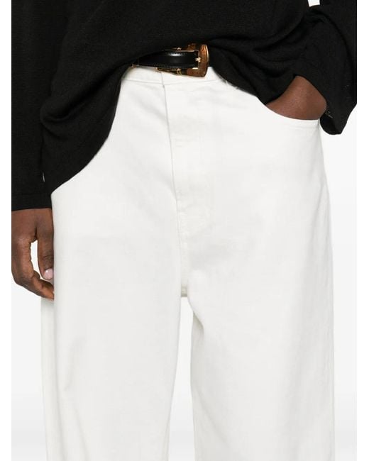 P.A.R.O.S.H. White Logo-Label Five-Pocket Jeans
