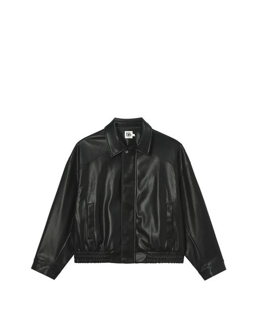 B+ AB Black Elasticated-Hem Jacket