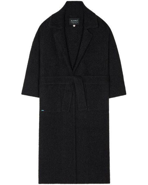 Alanui Black Knitted Robe Coat