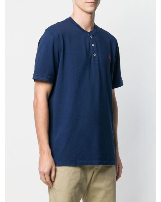 ralph lauren collarless polo