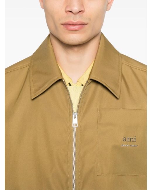 AMI Natural Light Zip-Up Jacket for men
