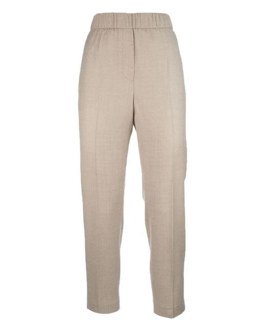 Peserico Natural Elastic-Waist Trousers