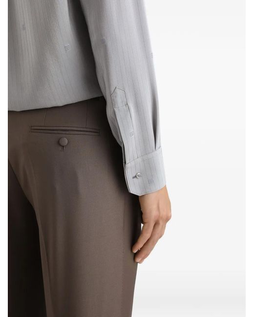 Dolce & Gabbana Gray Striped Buttoned Shirt for men