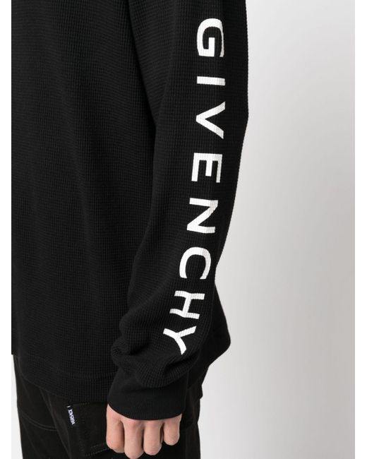 T-shirt manches longues en coton à imprimé logo Givenchy pour homme en coloris Black
